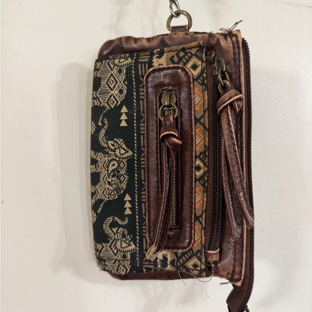 Bohemian Brown and Black Clutch Wristlet